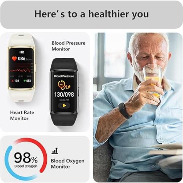 Fitness Tracker with Heart Rate, Blood Pressure, and Sleep Monitoring