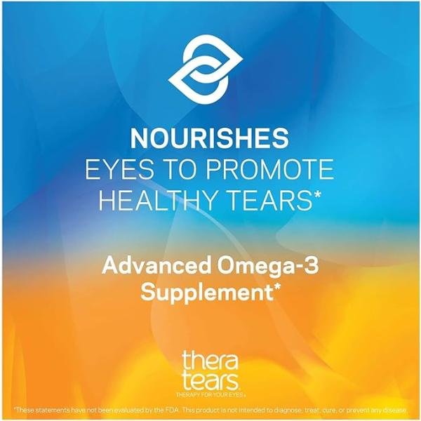 TheraTears Omega 3 Supplement, 1200mg – Eye Nutrition, 90 Softgels (Pack of 1)