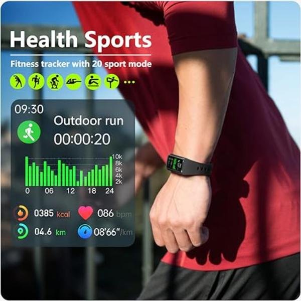 Fitness Tracker with Heart Rate, Blood Pressure, and Sleep Monitoring