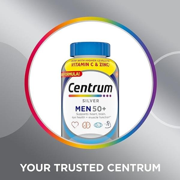 Centrum Silver Mens 50+ Multivitamin 200 Tablets Mens Multivitamin 200 Count