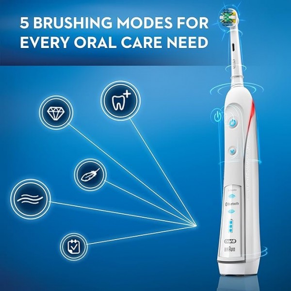 Oral-B Pro 5000 SmartSeries Power Rechargeable Electric Toothbrush, Bluetooth Connectivity, White Edition