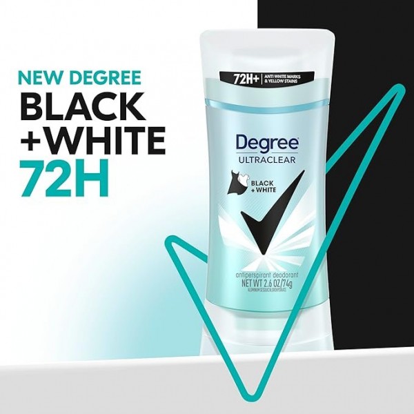 Degree Women's Black+White Antiperspirant Balm, 48H Protection, 75 ml, Pack of 4