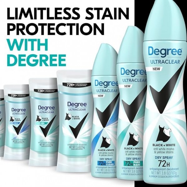 Degree Womens Black+White Antiperspirant Balm, 48H Protection, 75 ml, Pack of 4