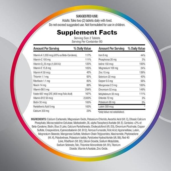 Centrum Minis Silver Womens Multivitamin for Women 50 Plus Vitamin D3 B Vitamins Non-GMO 280 Ct