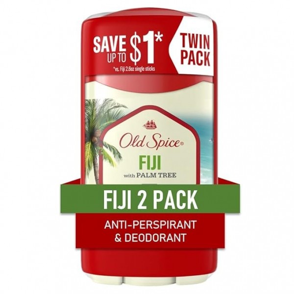 Old Spice Antiperspirant and Deodorant for Men, Fiji, Coconut & Tropical Wood Scent, 75 ml (Pack of 2)