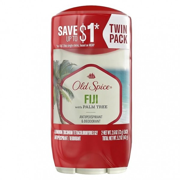 Old Spice Antiperspirant and Deodorant for Men, Fiji, Coconut & Tropical Wood Scent, 75 ml (Pack of 2)