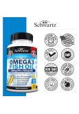 BioSchwartz Omega 3 Fish Oil Supplement – 1200mg EPA and 900mg DHA, Supports Joint, Eyes, Brain & Skin Health, Lemon Flavor, 90 Softgels