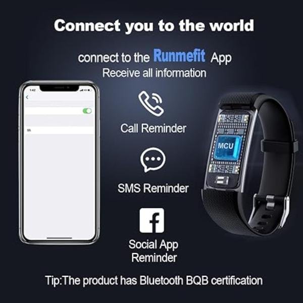 Fitness Tracker with Heart Rate & Blood Pressure Monitor