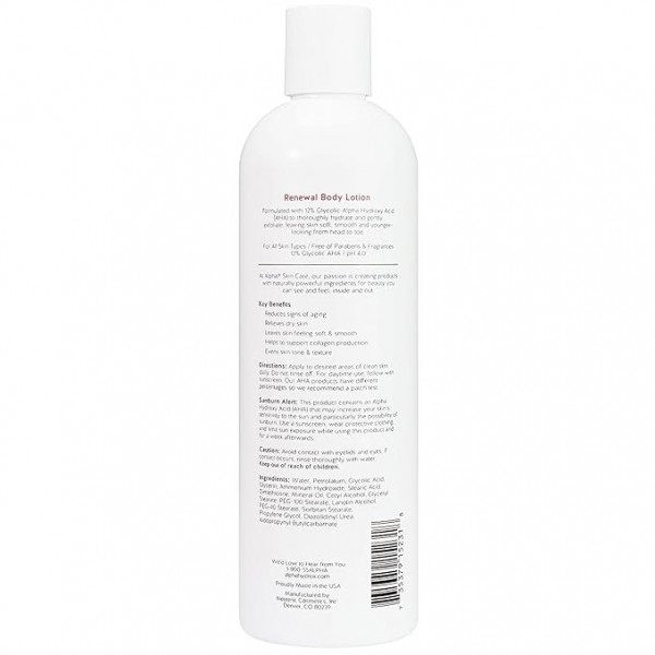 Alpha Skin Care Revitalizing Body Lotion with 12% Glycolic AHA, 354 ml