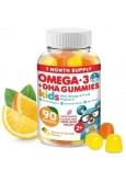 Kids Omega 3 Gummies with DHA, 90 Count, Heart & Brain Support, No Fish Oil, Gluten-Free