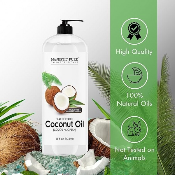 Majestic Pure Fractionated Coconut Oil, 437 ml