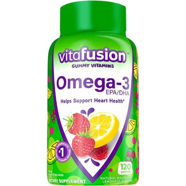 Vitafusion Omega-3 Gummy Vitamins – Berry Lemonade Flavor, 120 Count