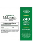 Nature’s Bounty Melatonin 3mg, Drug-Free Sleep Aid, 240 Quick Dissolve Tablets