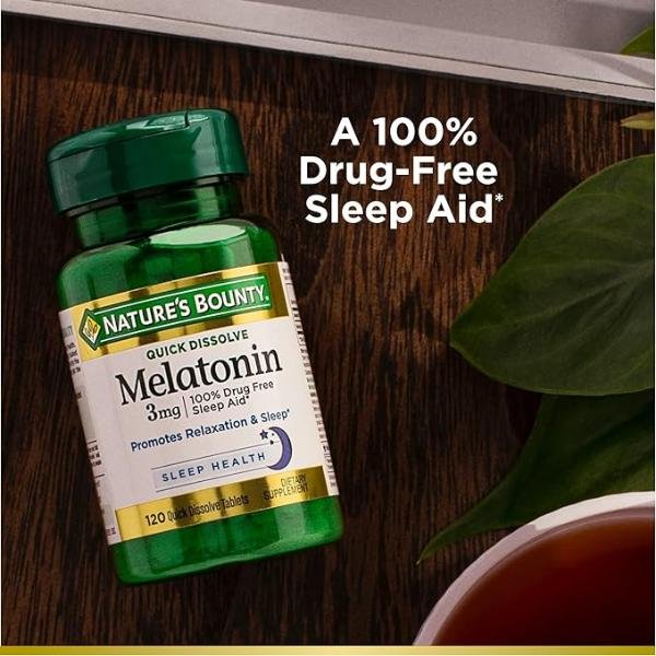 Nature’s Bounty Melatonin 3mg, Drug-Free Sleep Aid, 240 Quick Dissolve Tablets