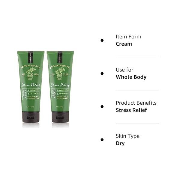 Bath & Body Works Aromatherapy Stress Relief Eucalyptus Spearmint Body Cream, 226 ml * 2