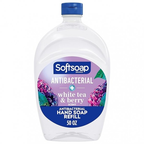 Softsoap Antibacterial Liquid Hand Soap Refill, White Tea & Berry Scent, 1.47 L