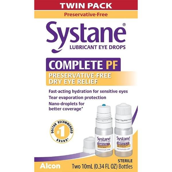 Systane COMPLETE PF Multi-Dose Preservative Free Dry Eye Drops 10 mL (Pack of 2)