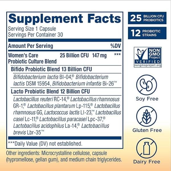 Renew Life Women's Probiotic Capsules, 25 Billion CFU, 30 Count