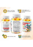 Kids Omega 3 Gummies with DHA, 90 Count, Heart & Brain Support, No Fish Oil, Gluten-Free