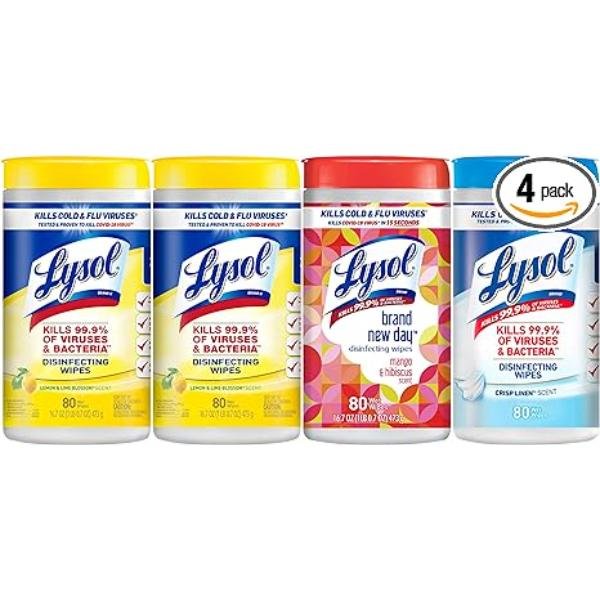 Lysol Disinfectant Wipes, Multi-Surface Antibacterial  Wipes, 80 Count *4 PACK