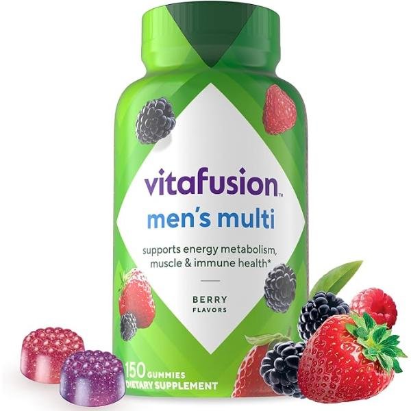 Vitafusion Adult Gummy Vitamins for Men Berry Flavored Daily Multivitamins for Men With Vitamins A C D E B6 B12 75 Day Supply 150 Count